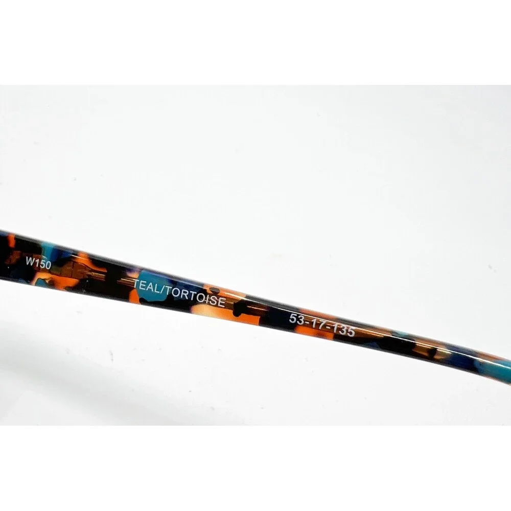 W150 Eyeglass Frames Women Teal Tortoise Cat Eye 53-17-135 53mm